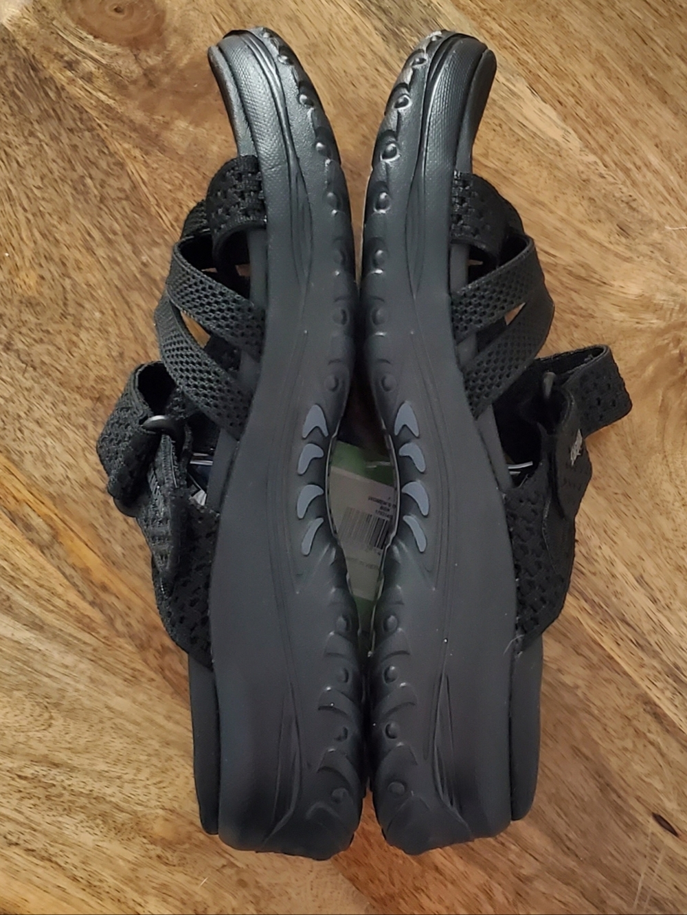 New Women's 7 Skechers Luxe Foam Black Platform Slides Sandals - Picture 3 of 6